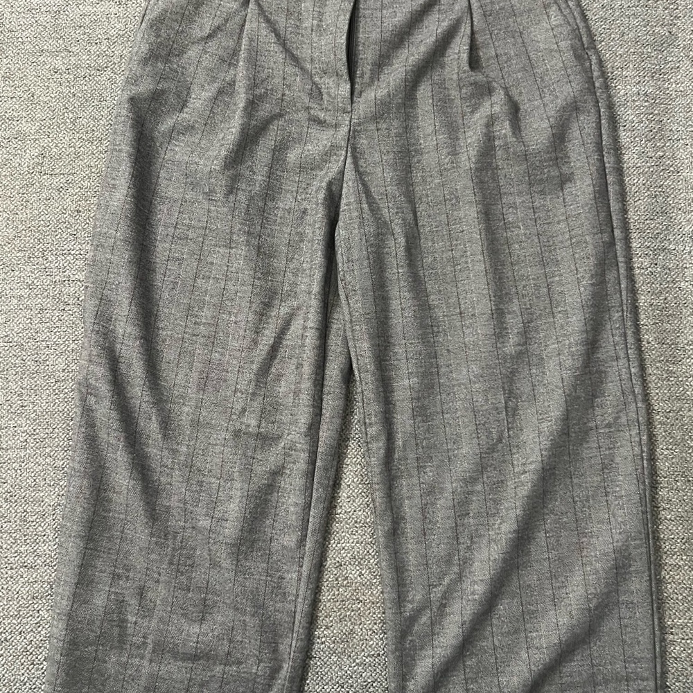 Rachel Zoe Brown and Gray Pinstripe Pants